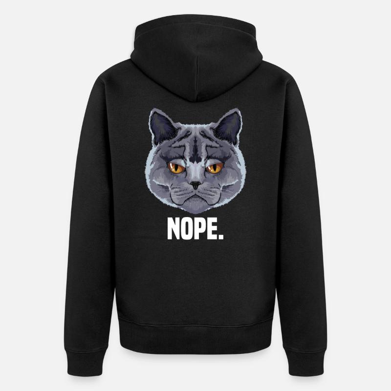 grumpy britisch Kurzhaar Katze Katzenliebhaber - Unisex Premium Bio Zip Hoodie - Schwarz