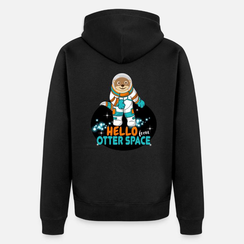 Bonjour de Otter Space, space - Veste à capuche bio Premium Unisexe - noir