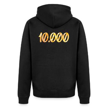 10.000 - Unisex Premium Bio Zip Hoodie - Schwarz - Hinten - Nico (187cm)