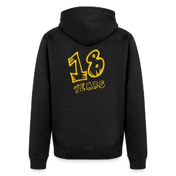 18 years - Veste à capuche bio Premium Unisexe - noir - Dos - Nico (187cm)