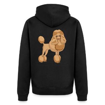 Poodle - Unisex Premium Organic Zip Hoodie - black - Back - Nico (187cm)
