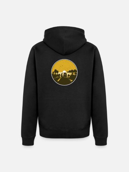 Reise - Unisex Premium Bio Zip Hoodie - Schwarz