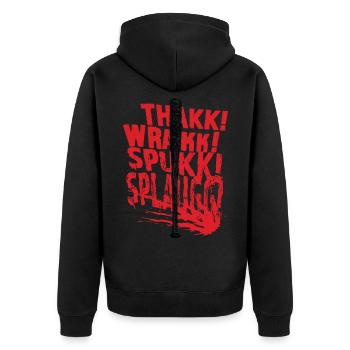 Zombies - Unisex Premium Bio Zip Hoodie - Schwarz - Hinten - Nico (187cm)