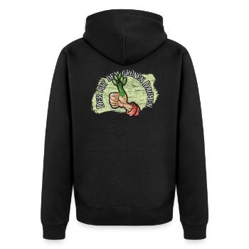 Gärtner Garten - Unisex Premium Bio Zip Hoodie - Schwarz - Hinten - Nico (187cm)