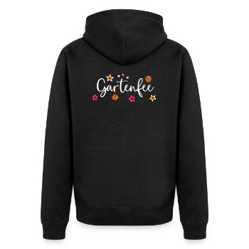 Garten Gärtnerin Geschenkidee - Unisex Premium Bio Zip Hoodie - Schwarz - Hinten - Nico (187cm)