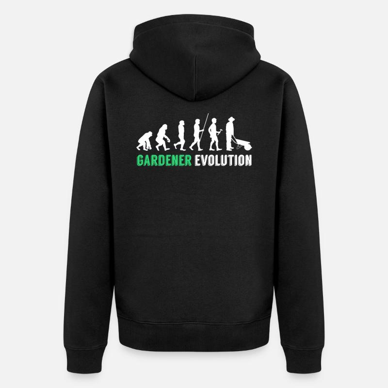 Evolution du jardinier - Veste à capuche bio Premium Unisexe - noir