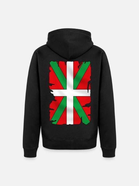 basque drapeau - ikurriña - Veste à capuche bio Premium Unisexe - noir