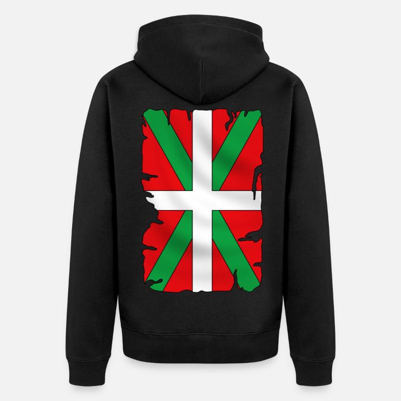 basque drapeau - ikurriña - Veste à capuche bio Premium Unisexe - noir