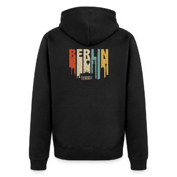 Berlin Berlin attractions Souvenir - Unisex Premium Organic Zip Hoodie - black - Back - Nico (187cm)