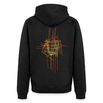 abstract - Unisex Premium Organic Zip Hoodie - black - Back - Nico (187cm)