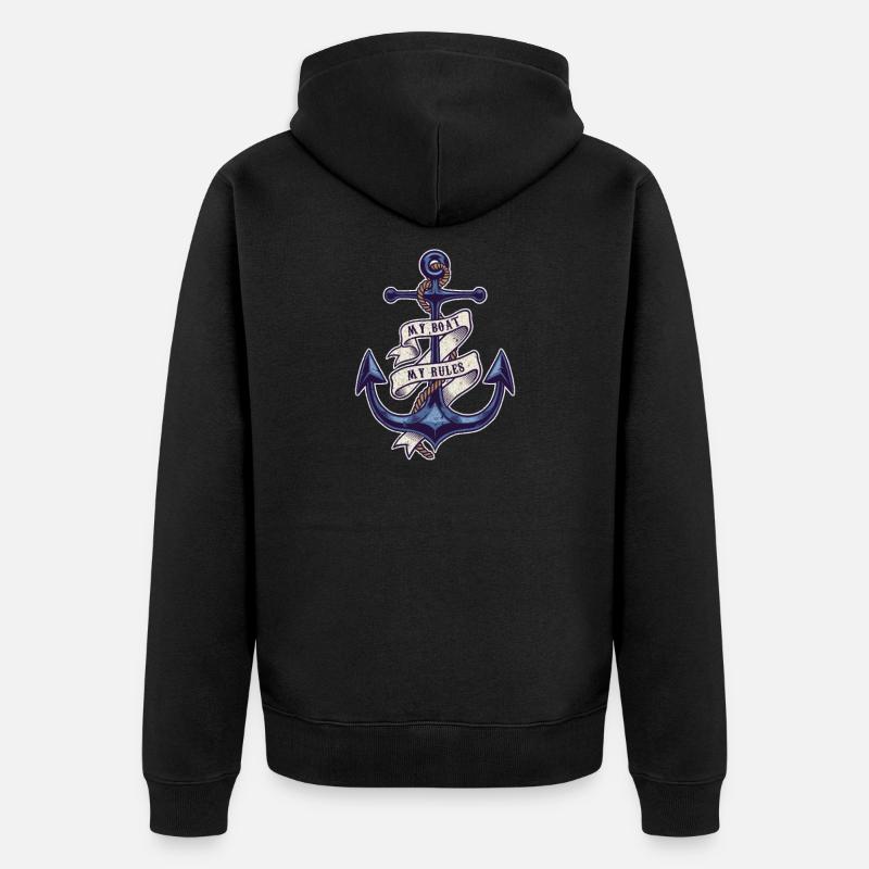 Ancre de bateau - Veste à capuche bio Premium Unisexe - noir