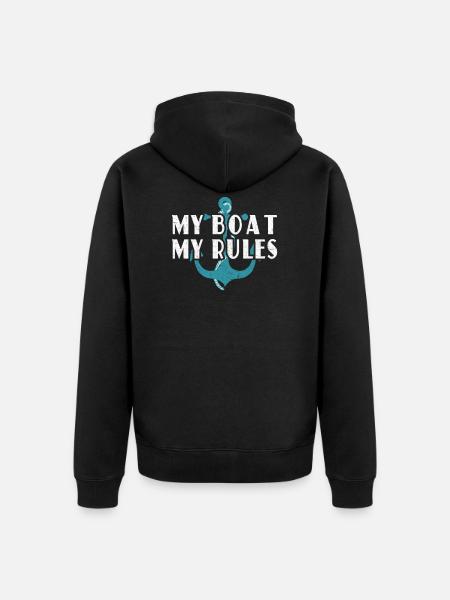 My boat My rules! - Unisex Premium Organic Zip Hoodie - black
