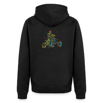 Quad ATV - Unisex Premium Organic Zip Hoodie - black - Back - Nico (187cm)
