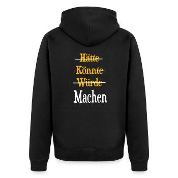 Faire de la motivation - Veste à capuche bio Premium Unisexe - noir - Dos - Nico (187cm)