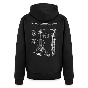 Tee shirt Joueur de Violon Vintage Imprimé 1932 - Veste à capuche bio Premium Unisexe - noir - Dos - Nico (187cm)