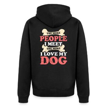 Dog lovers gift for dog lovers - Unisex Premium Organic Zip Hoodie - black - Back - Nico (187cm)