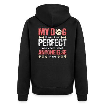 Dog lovers gift for dog lovers - Unisex Premium Organic Zip Hoodie - black - Back - Nico (187cm)
