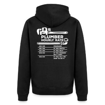 Salaire horaire plombier - Veste à capuche bio Premium Unisexe - noir - Dos - Nico (187cm)
