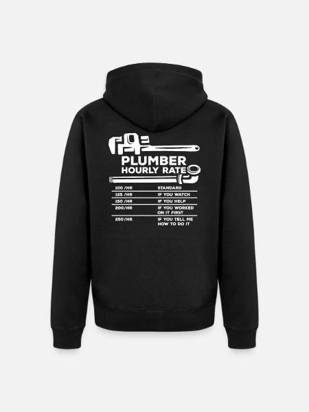 Plumber hourly wage - Unisex Premium Organic Zip Hoodie - black