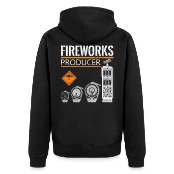 Fireworks Producer Pyro - Unisex Premium Organic Zip Hoodie - black - Back - Nico (187cm)