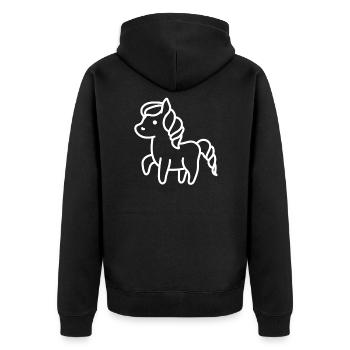 Un poney mignon pour les enfants - Veste à capuche bio Premium Unisexe - noir - Dos - Nico (187cm)