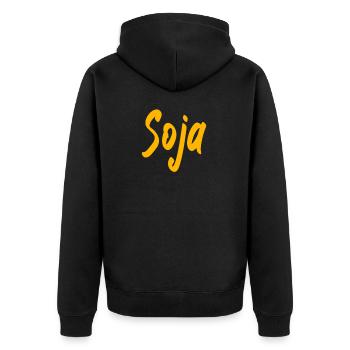 Soy Gift Gift Idea Veggie Vegetarian - Unisex Premium Organic Zip Hoodie - black - Back - Nico (187cm)