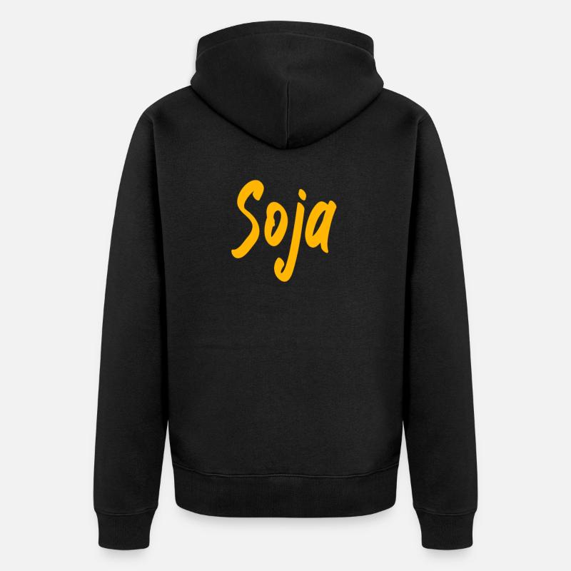 Soja Geschenk Geschenkidee Veggie Vegetarier - Unisex Premium Bio Zip Hoodie - Schwarz