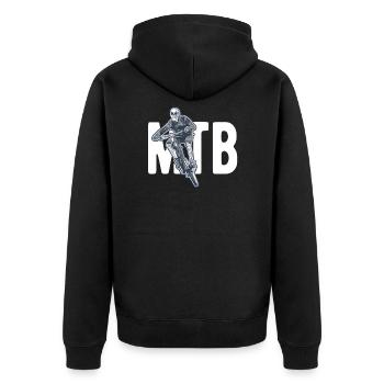 MTB mountain bike - Unisex Premium Organic Zip Hoodie - black - Back - Nico (187cm)