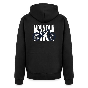 mountain bike - Unisex Premium Organic Zip Hoodie - black - Back - Nico (187cm)