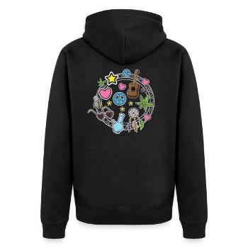 Signe de la paix hippie amour coeur dream catcher star - Veste à capuche bio Premium Unisexe - noir - Dos - Nico (187cm)