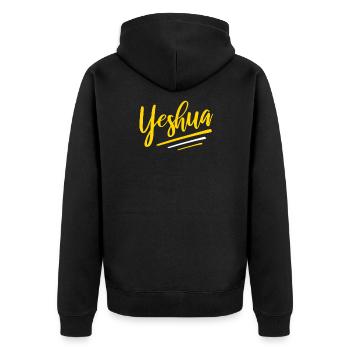 Yeshua Jesus God's Name - Unisex Premium Organic Zip Hoodie - black - Back - Nico (187cm)