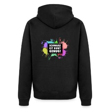Black is colorful enough - Unisex Premium Organic Zip Hoodie - black - Back - Nico (187cm)