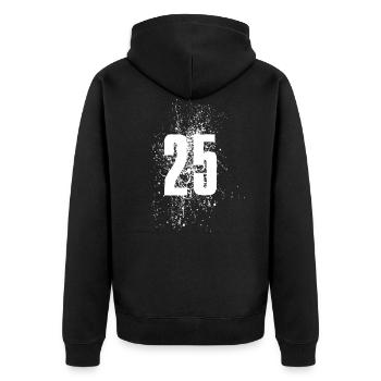 25 ans - Veste à capuche bio Premium Unisexe - noir - Dos - Nico (187cm)