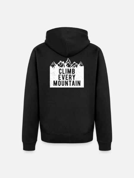 Climb Every Mountain - Unisex Premium Bio Zip Hoodie - Schwarz