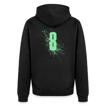 8 Geburtstag - Unisex Premium Bio Zip Hoodie - Schwarz - Hinten - Nico (187cm)