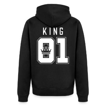 Couronne roi 01 - Veste à capuche bio Premium Unisexe - noir - Dos - Nico (187cm)