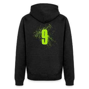 9 birthday years Nine - Unisex Premium Organic Zip Hoodie - black - Back - Nico (187cm)