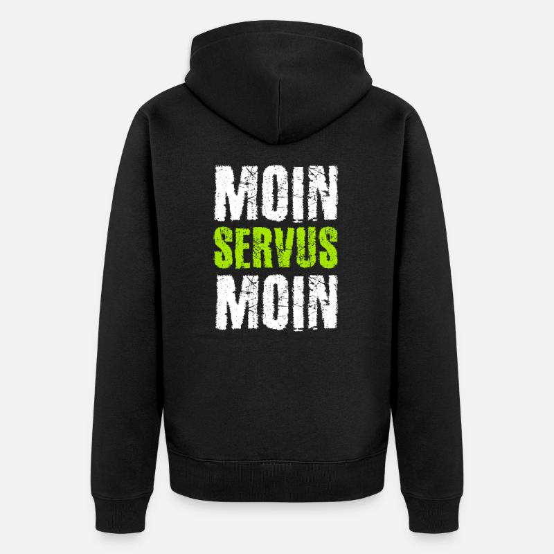 Moin Servus Moin - Veste à capuche bio Premium Unisexe - noir