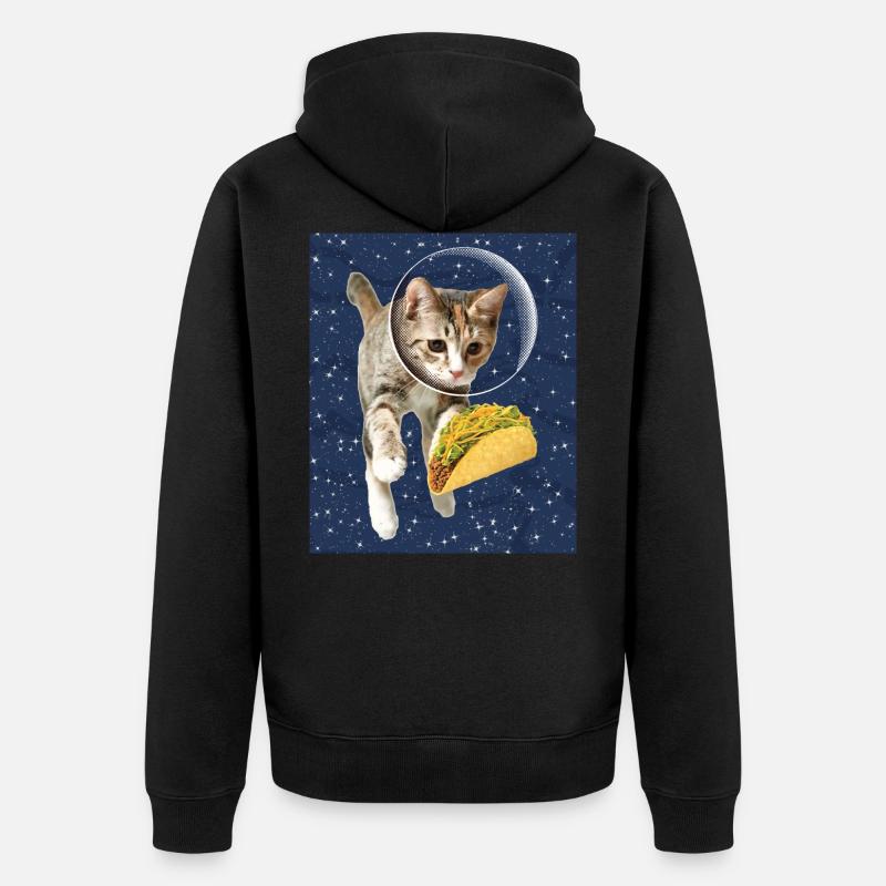 Chat et taco - Veste à capuche bio Premium Unisexe - noir