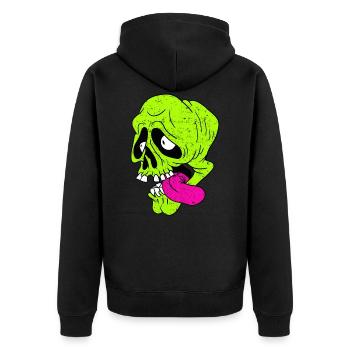 Crâne drôle - crâne - Veste à capuche bio Premium Unisexe - noir - Dos - Nico (187cm)