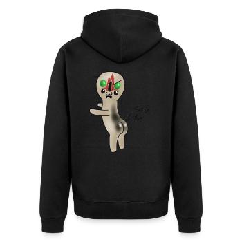 SCP-173 Sexy - Unisex Premium Bio Zip Hoodie - Schwarz - Hinten - Nico (187cm)
