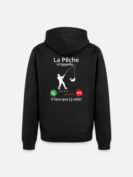 La pêche m'appelle ! - Veste à capuche bio Premium Unisexe - noir