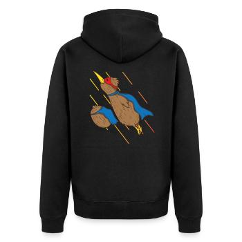 Oiseau kiwi et kiwi volent comme des super-héros - Veste à capuche bio Premium Unisexe - noir - Dos - Nico (187cm)