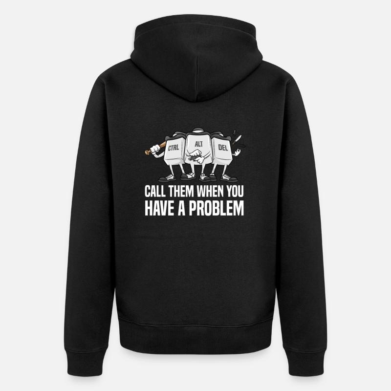 CTRL ALT DEL Nerd Geek - Unisex Premium Bio Zip Hoodie - Schwarz