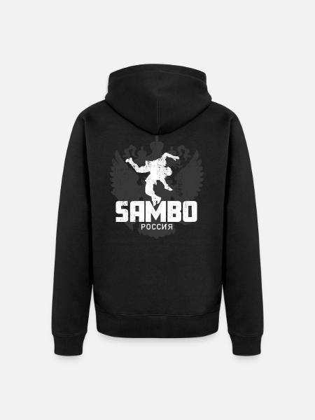 Sambo Russia - Unisex Premium Organic Zip Hoodie - black