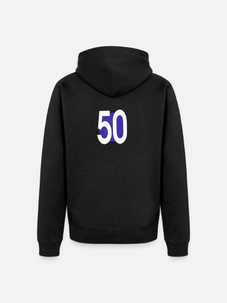 50th birthday - Unisex Premium Organic Zip Hoodie - black