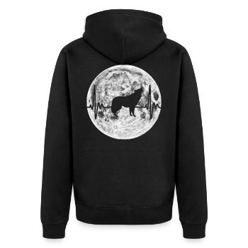 Loup battement de coeur loups cadeau d'impulsion - Veste à capuche bio Premium Unisexe - noir - Dos - Nico (187cm)
