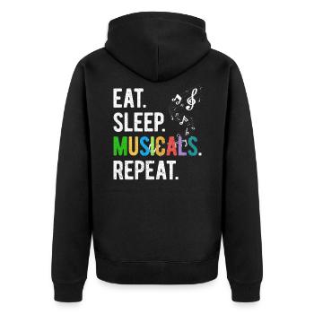 Mangez des comédies musicales pour dormir - Veste à capuche bio Premium Unisexe - noir - Dos - Nico (187cm)