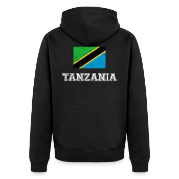 Drapeau de Tanzanie, cadeau - Veste à capuche bio Premium Unisexe - noir - Dos - Nico (187cm)