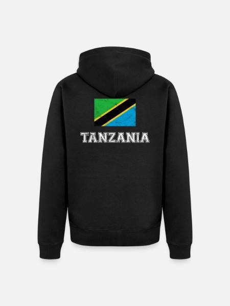 Tanzania Flag, Gift - Unisex Premium Organic Zip Hoodie - black